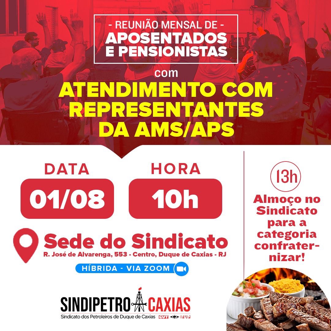 Reunião Mensal De Aposentados/as E Pensionistas – Sindipetro Caxias