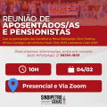 DIA 04/02 tem a primeira Reunião Mensal de Aposentados/as e Pensionistas de Caxias de 2025