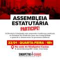 Dia 22/01 tem Assembleia Geral para mudança no Estatuto: PARTICIPE!